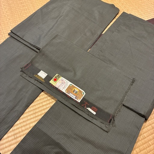 本場大島紬　メンズアンサンブル　グリーン系