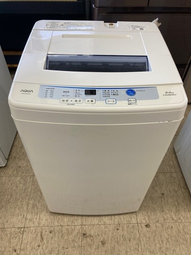 【ジモティー割引で最大15％OFF⭐️】2017年製 AQW-S60E AQUA 洗濯機6.0kg
