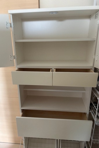 洗濯カゴ付き　サニタリー家具　ディノス