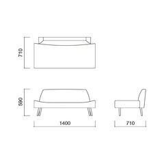 【中古】IDEE AO SOFA（2人掛け）グレーの画像