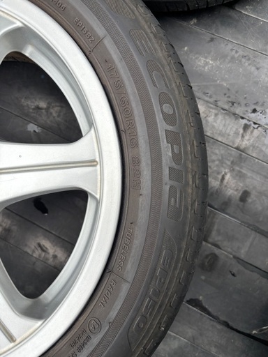溝あり　BS エコピア 175/60R16 アルミセット