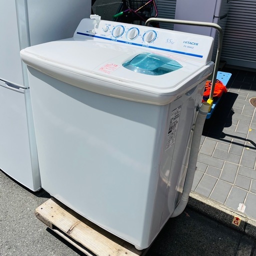 □HITACHI 日立 2槽式洗濯機 5.5kg PS-55AS2 2023年製 二槽式洗濯機 洗濯 脱水 コンパクト 小型洗濯機 ホ