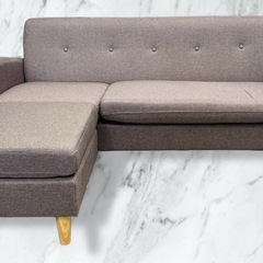 3人掛けソファ＋オットマン付 グレージュ 北欧風 美品 の画像