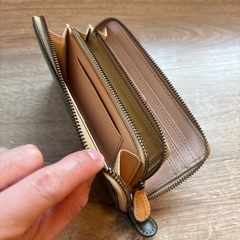 【月1回保湿済み】栃木レザー　牛革　ロングウォレット　長財布　緑色　革財布　金運
の画像