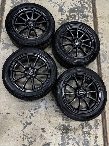 ヨコハマ iceGUARD iG60 245/50R18 スタッドレス 黒アルミホイール4本セット バリ溝