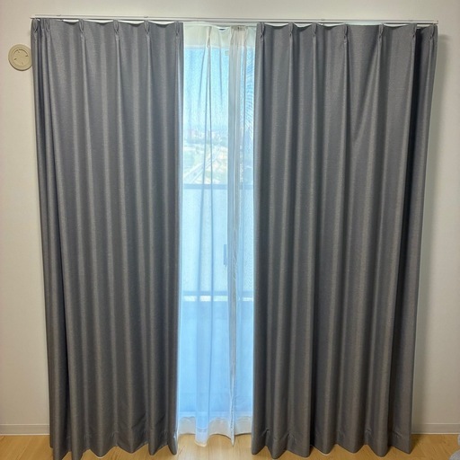 【美品】ニトリ 遮光1級カーテン 100×200×2枚 (レースカーテン付き)