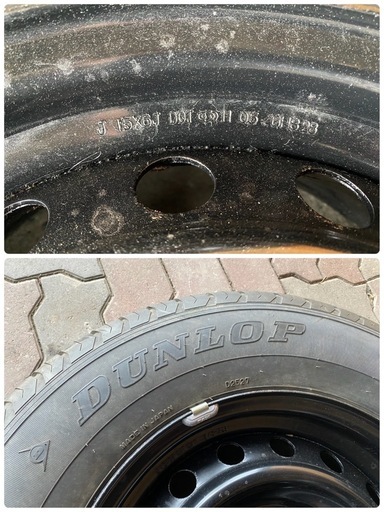 ダンロップ　195/80R15 107/105L LT 200系 ハイエース純正 刻印HS 6穴 PCD139.7 ET+35 15×