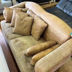 【ジャングル深井店】ソファー2人用 ブラウン 茶 ソファー 家具 堺市 深井【FU483】の画像