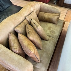 【ジャングル深井店】ソファー2人用 ブラウン 茶 ソファー 家具 堺市 深井【FU483】の画像