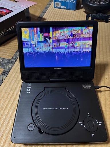 ポータブルDVDプレーヤー 乾電池対応 ブラック GH-PDV9RC-BK 9V型ワイド