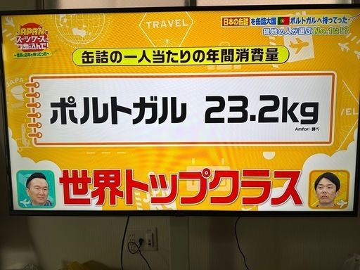 アイリスオーヤマ 55インチ（スタンド付き）日曜日まで掲載
