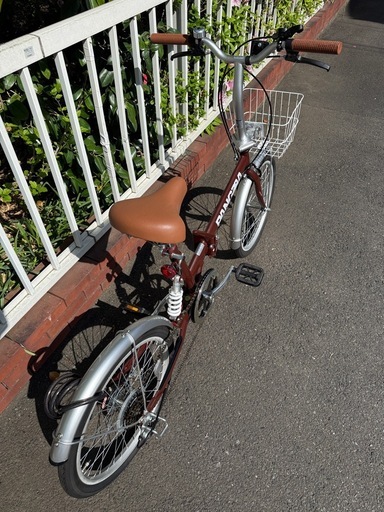 【美品】20インチ6段変速付き折りたたみ自転車