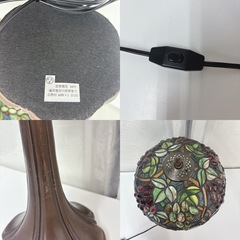 【🐤買取市場 柴田店】 I771 🌈 ステンドグラス アンティーク調ランプ ⭐ 動作確認済 ⭐ クリーニング済の画像