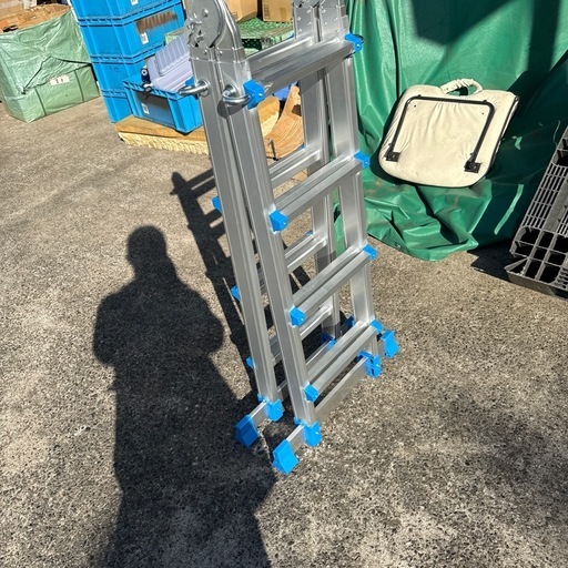倉庫に保存未使用品 多機能RIKADE アルミはしご 三段ステップ リトル 