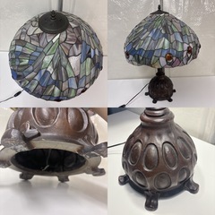 【🐤買取市場 柴田店】 I306 🌈 ステンドグラス アンティーク調ランプ 大型 ⭐ 動作確認済 ⭐ クリーニング済の画像