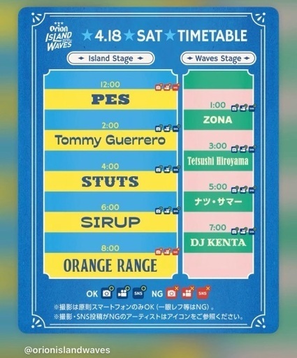 【取引者決定済み】Orion  Waves　-Beachside Music Festival　2DAYS✖︎2名分⚠️沖縄県民のみ