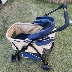 GEX ジェックス わんわんカート 多頭用 DXplus-N デニム柄×ベージュ　犬用 バギー ペットカート キャリー 多頭飼い 最大4頭 25kgまでの画像