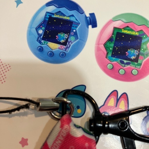 中古　たまごっちパラダイス　ブルー　ピンク　　2個セット　　　　ストラップ+ガイド付