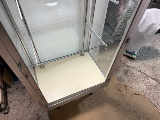 タテヤマ 4面ガラス ガラスショーケース 飾り棚 ディスプレイ W540 D395 H1210 扉1枚 棚板1枚 棚板支え2段分 中古現状品 ③