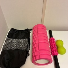 【美品】筋膜リリース・ヨガポール 3点＋収納バッグ セット（La-VIE ストレッチボール込）の画像