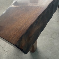 一枚板　天然木　テーブル　130ｘ46　厚さ6.5ｃｍ　高さ65ｃｍの画像
