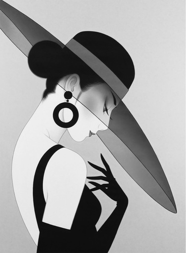 鶴田一郎　美人画　版画