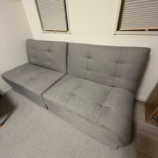 【美品】ソファベッド 2人掛け 収納付き 引き取り限定