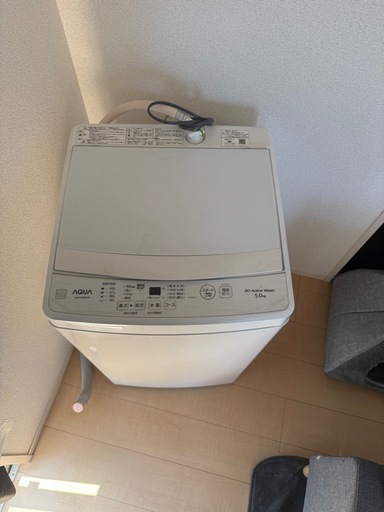 【美品】AQUA 洗濯機 5kg 一人暮らし用 AQW-S5E9 動作OK