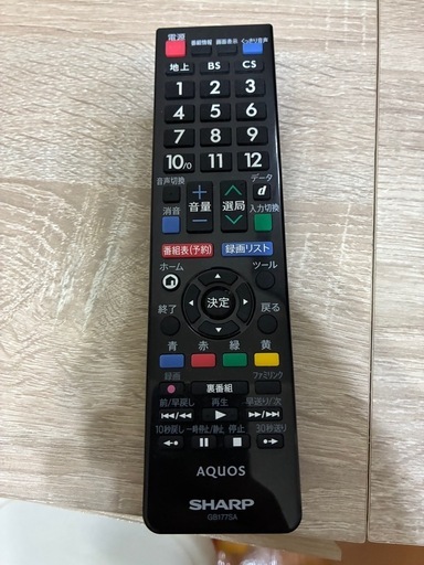 40型シャープ液晶テレビ2015年　LC-40H30リモコンB-CAS付属