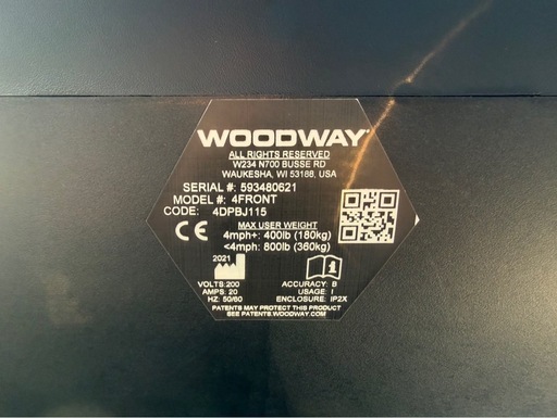◻︎WOODWAY  4FRONT 業務用トレッドミル スラットベルト式 ランニングマシン