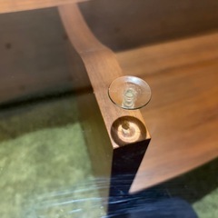 高級感のあるガラスx木製ローテーブルの画像