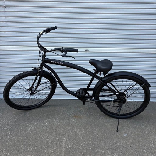 【美品】ビーチクルーザー　自転車　ブラック　6段切り替え付き　26インチ　オシャレ　街乗り
