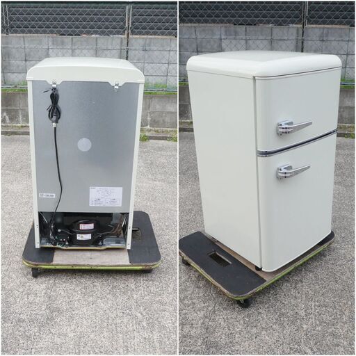 アイリスオーヤマ 冷蔵庫 81L 2024年製 レトロ 小型 2ドア 一人暮らし
