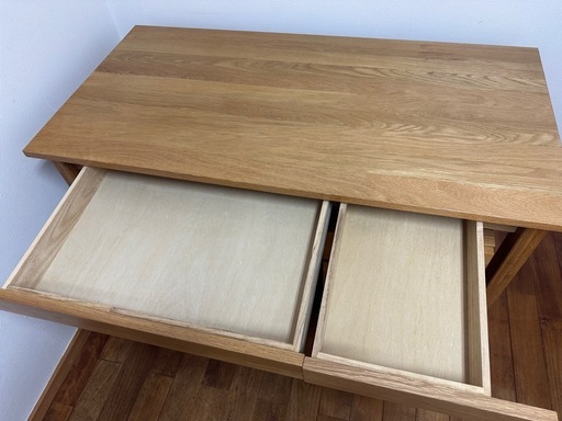 無印良品 勉強机 オーク材 木製デスク & キャビネット MUJI 2点セット 幅110cm 作業台 美品