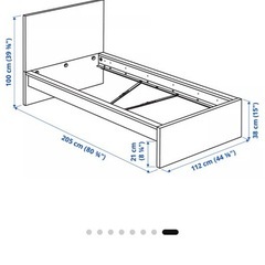 IKEA マルム　シングル【ベッドフレームのみ】ホワイトの画像