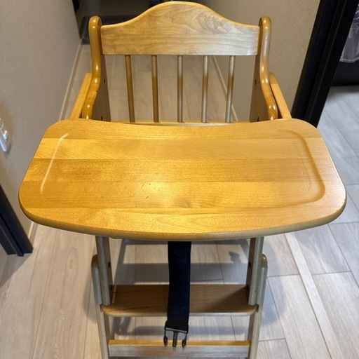 (美品) 木製ベビーチェア テーブル付き
