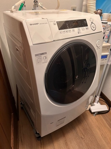 小樽市 美品 使用期間6ヶ月ほど SHARP ドラム 洗濯機 乾燥機 左開き ES-H10G
