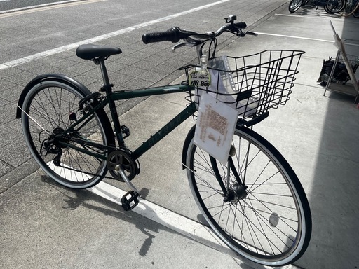 【大人用】整備済中古クロスバイク風シティ車 ミヤタ27型SJクロス グリーン色 <自転車のオオムラ 静岡店>