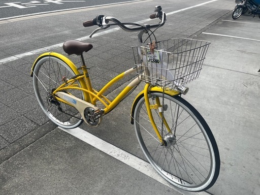 【大人用】整備済中古自転車 丸石27型ポートレートウェーブ 黄色 <自転車のオオムラ 静岡店>