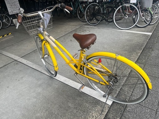 【大人用】整備済中古自転車 丸石27型ポートレートウェーブ 黄色 <自転車のオオムラ 静岡店>