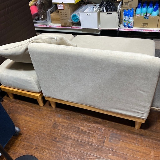 ⭐️オシャレ⭐️1Pソファ シンプル ライトベージュ 一人用 リラックス No.3084 IY