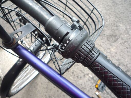自転車 カゴ付き自転車 27インチ シティサイクル DCM Fermata 紺色 6段変速 中古 カギ ライト付 札幌市東区 新道東店