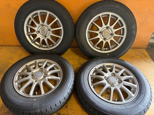 軽自動車　アルミホイール　ブリヂストン　145/80R13   2025年製　バリ溝　ノーマルタイヤ　即使用可能