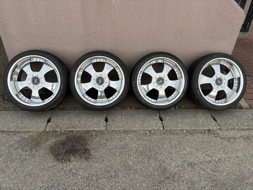 超希少！ ファブレス　プロファンド　メッキ 深リム６穴　HAIDA LECP HD927 225/40ZR19 19年製　4本セット　ハイエース、グランドハイエース、キャラバンなどに