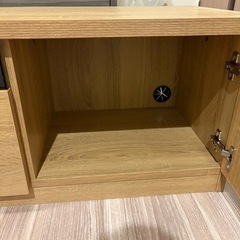 【美品】木目調テレビボード ローボード 収納付き ナチュラルの画像