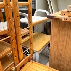 稼働棚　200センチ　３つ　食器棚　キャビネットの画像