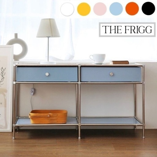 【the frigg】韓国モジュール家具 2連テーブル（スカイブルー・良品）