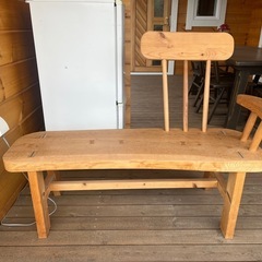 木製シンプルベンチの画像