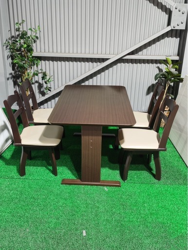 ?激安?❗️配送•設置?❗️♻️処分撤去♻️4人掛け　ダイニングテーブセット　回転椅子4脚セット