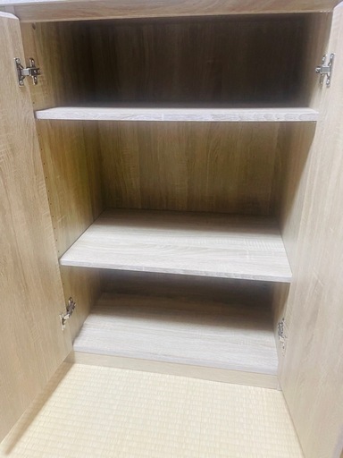【美品】LOWYA 大容量収納キャビネット（120cm）ナチュラル 木目